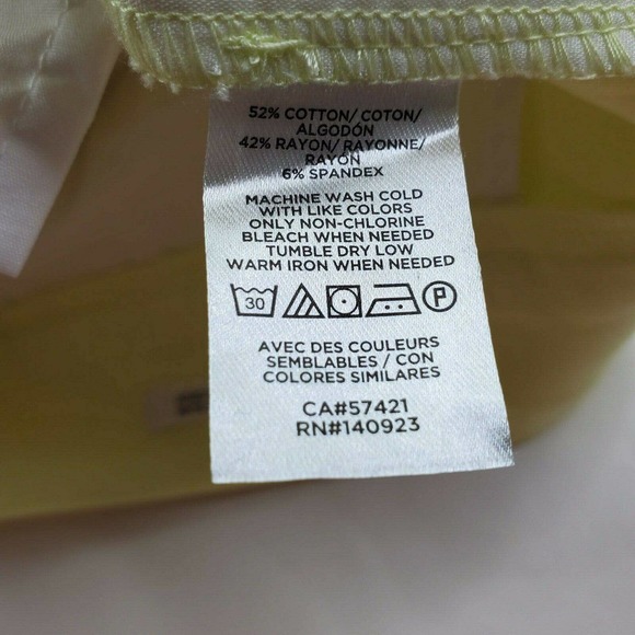 Ann Taylor Loft Womens Dress Pants Trousers SZ 14 Solid Yellow Wide Leg Crop NWT - Picture 8 of 11